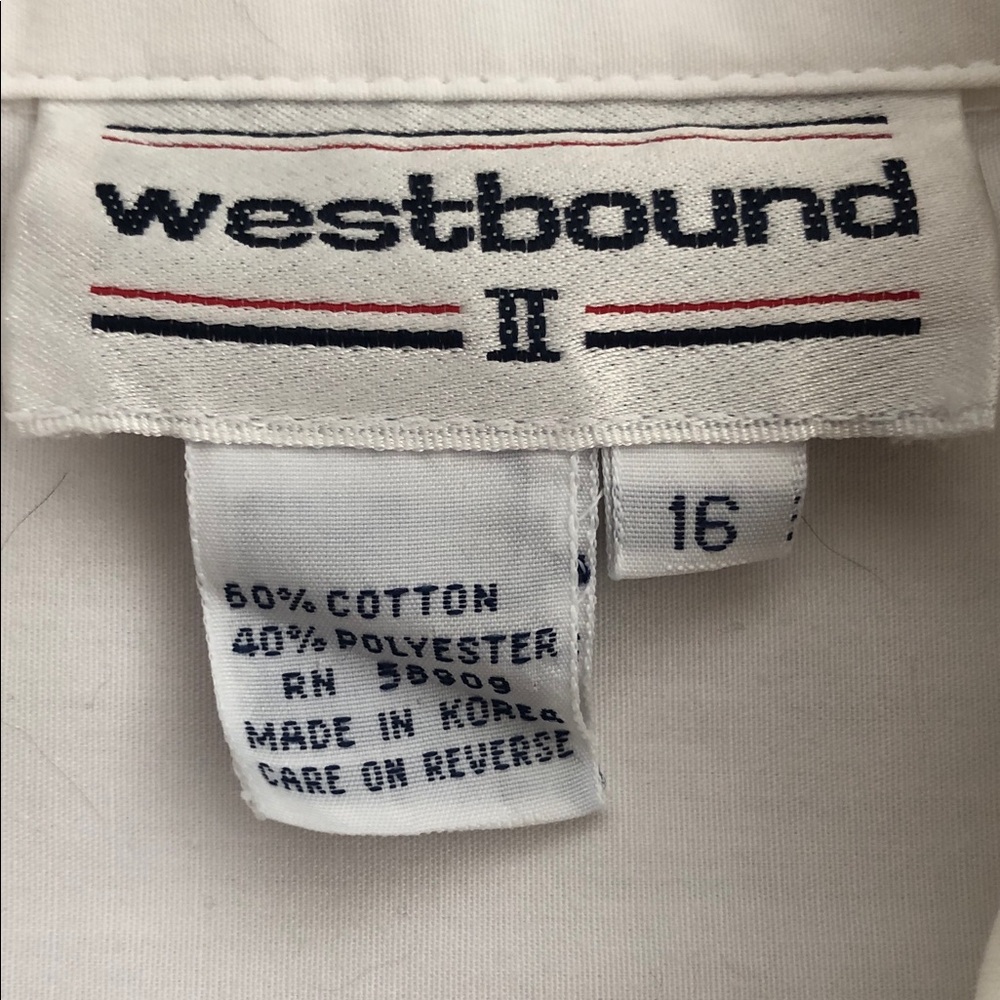 Westbound II Women’s Embroidered Cowboy Boot White Shirt Size 16 - Picture 3 of 12